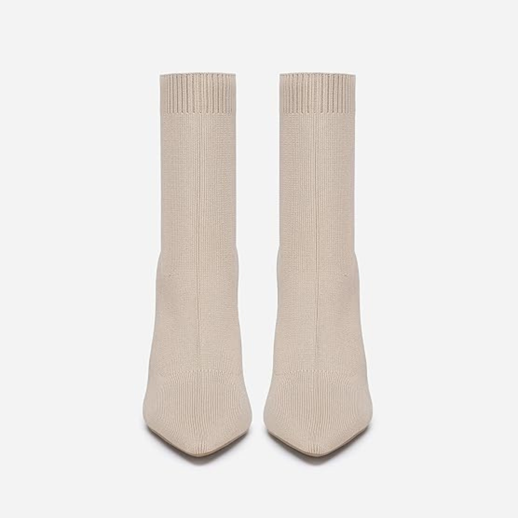 Women’s Pointed Toe Sock Ankle Boots – Stiletto Heel, Stretch Knit
