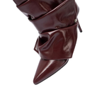 Women’s Pointed Toe Stiletto Ankle Boots – Rivet Detail, Faux Leather