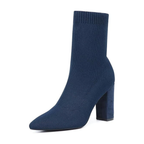Women’s Pointed Toe Sock Ankle Boots – Stiletto Heel, Stretch Knit