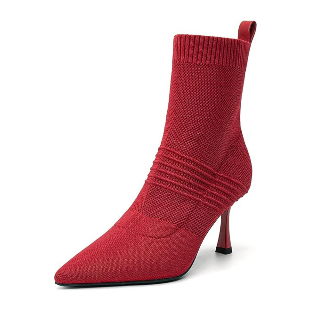 Women’s Pointed Toe Ankle Boots – 3 Inch Kitten Heel, Slip-On