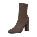 Women’s Pointed Toe Sock Ankle Boots – Stiletto Heel, Stretch Knit