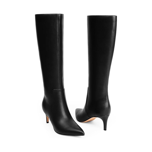 Women’s Knee-High Boots with Kitten Heel