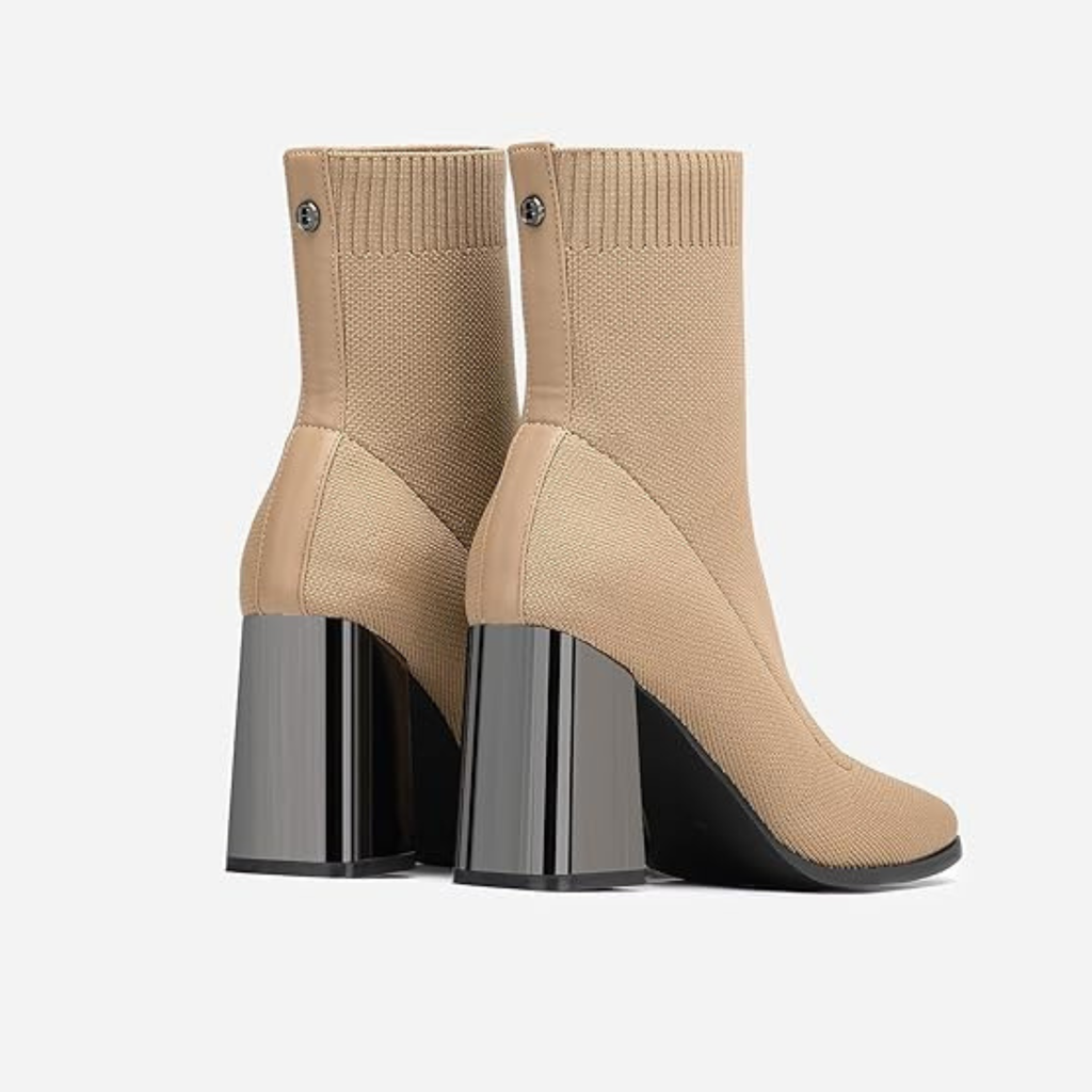 Women’s Pointed Toe Sock Ankle Boots – Stiletto Heel, Stretch Knit