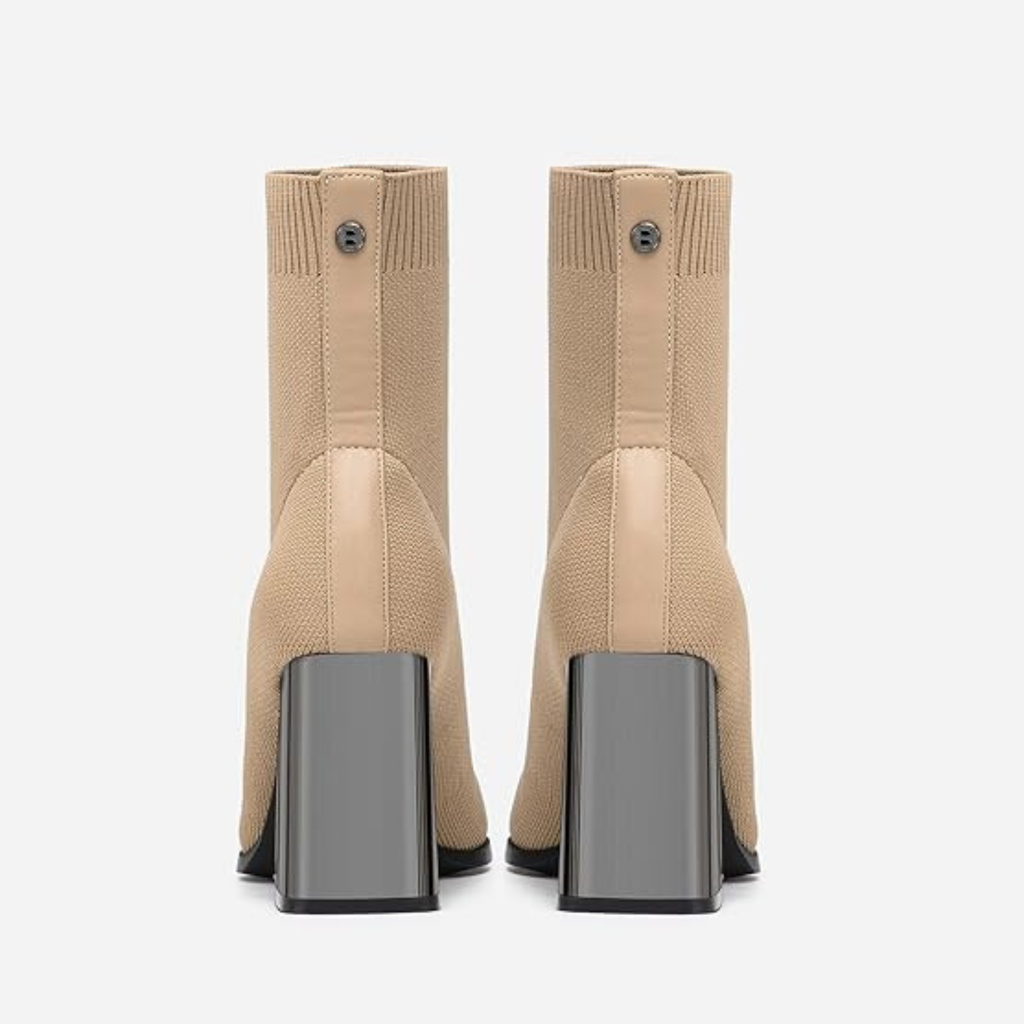 Women’s Pointed Toe Sock Ankle Boots – Stiletto Heel, Stretch Knit