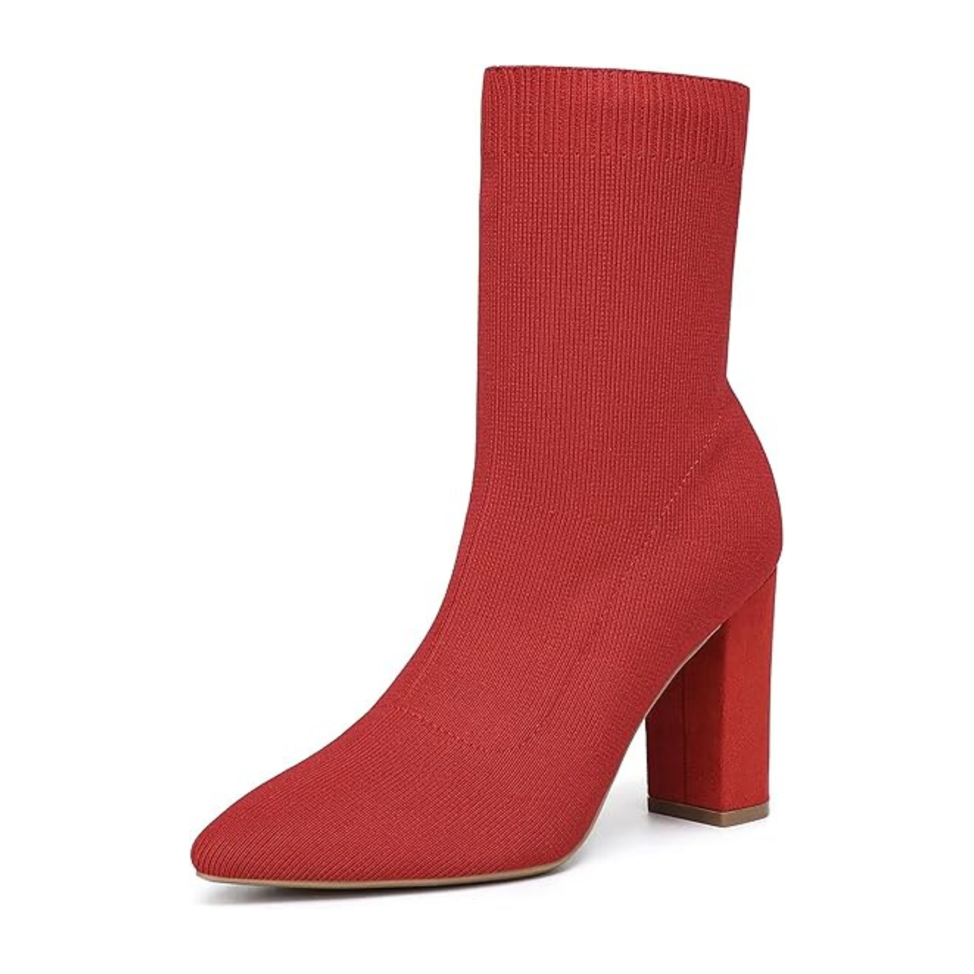 Women’s Pointed Toe Sock Ankle Boots – Stiletto Heel, Stretch Knit