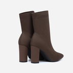 Women’s Pointed Toe Sock Ankle Boots – Stiletto Heel, Stretch Knit