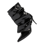 Women’s Pointed Toe Stiletto Ankle Boots – Rivet Detail, Faux Leather