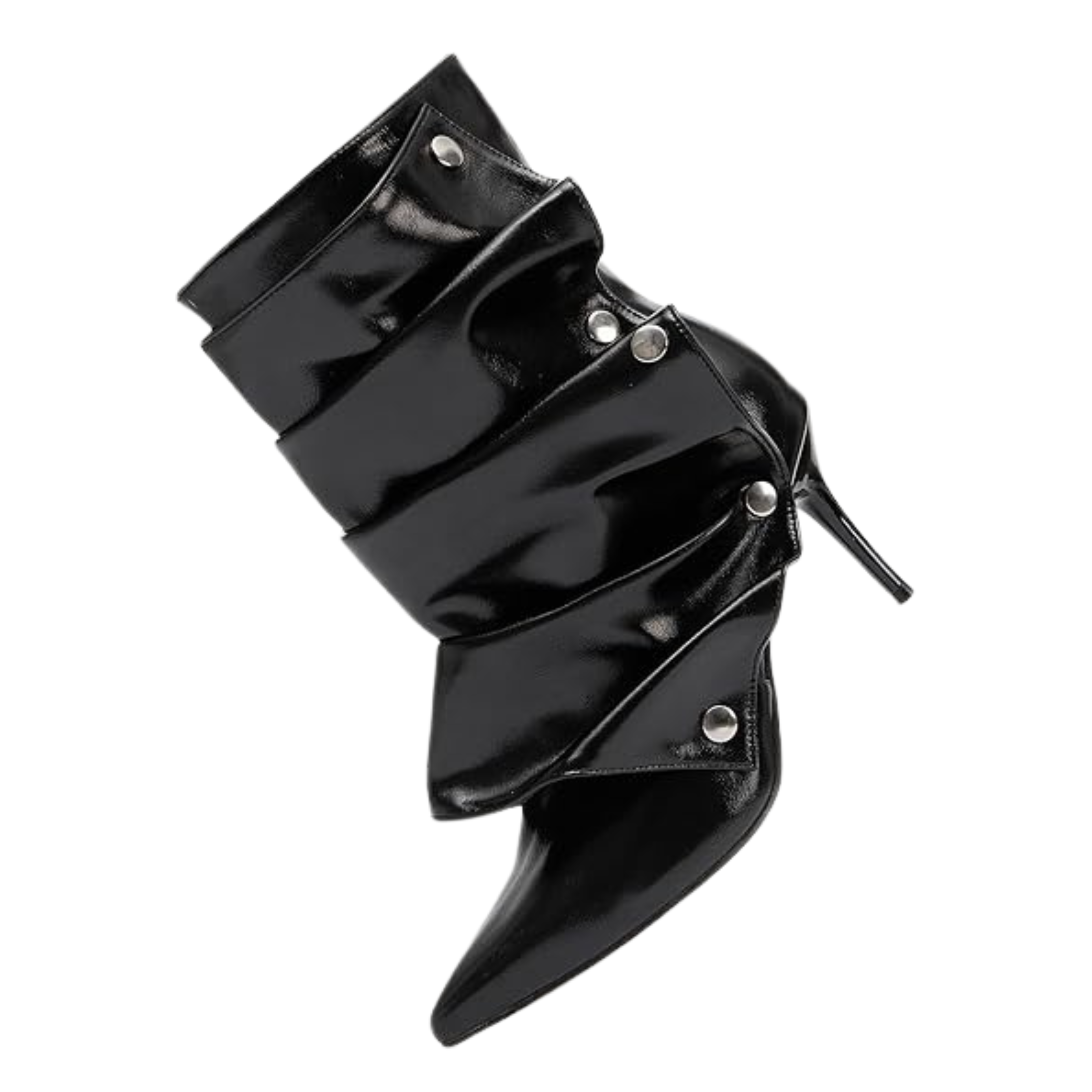 Women’s Pointed Toe Stiletto Ankle Boots – Rivet Detail, Faux Leather