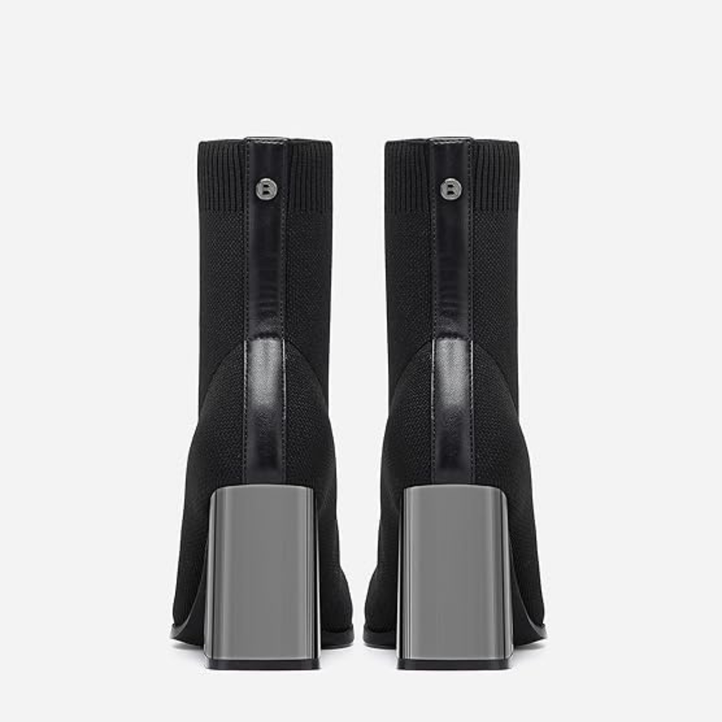 Women’s Pointed Toe Sock Ankle Boots – Stiletto Heel, Stretch Knit