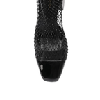 Women’s Mesh Ankle Booties – Square Toe, Block Heel, Slip-On