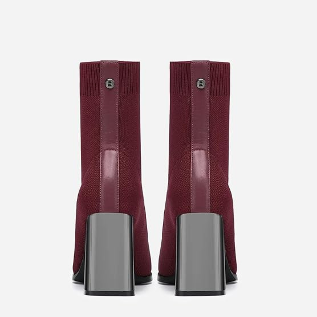 Women’s Pointed Toe Sock Ankle Boots – Stiletto Heel, Stretch Knit