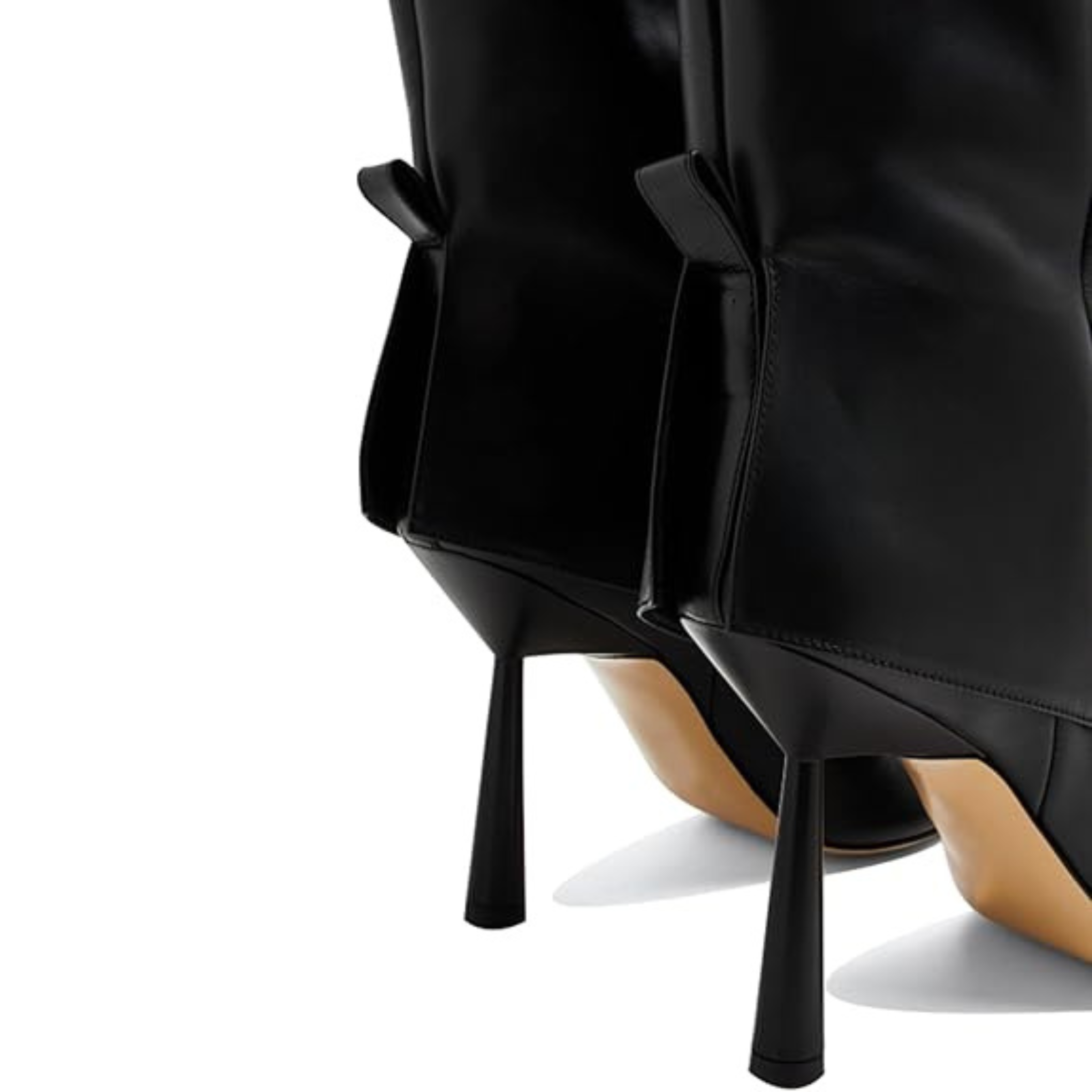 Women’s Knee-High Fold Over Boots – Pointed Toe, Stiletto Heel