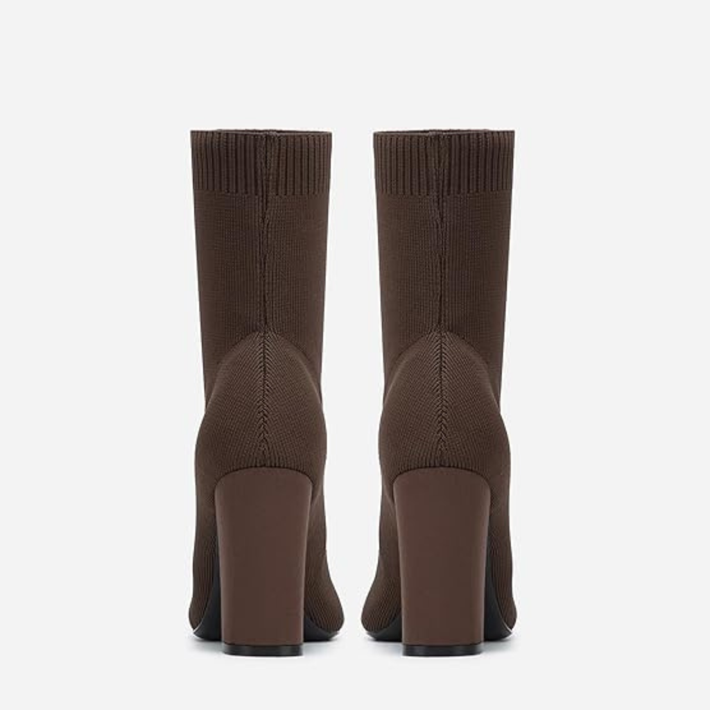 Women’s Pointed Toe Sock Ankle Boots – Stiletto Heel, Stretch Knit