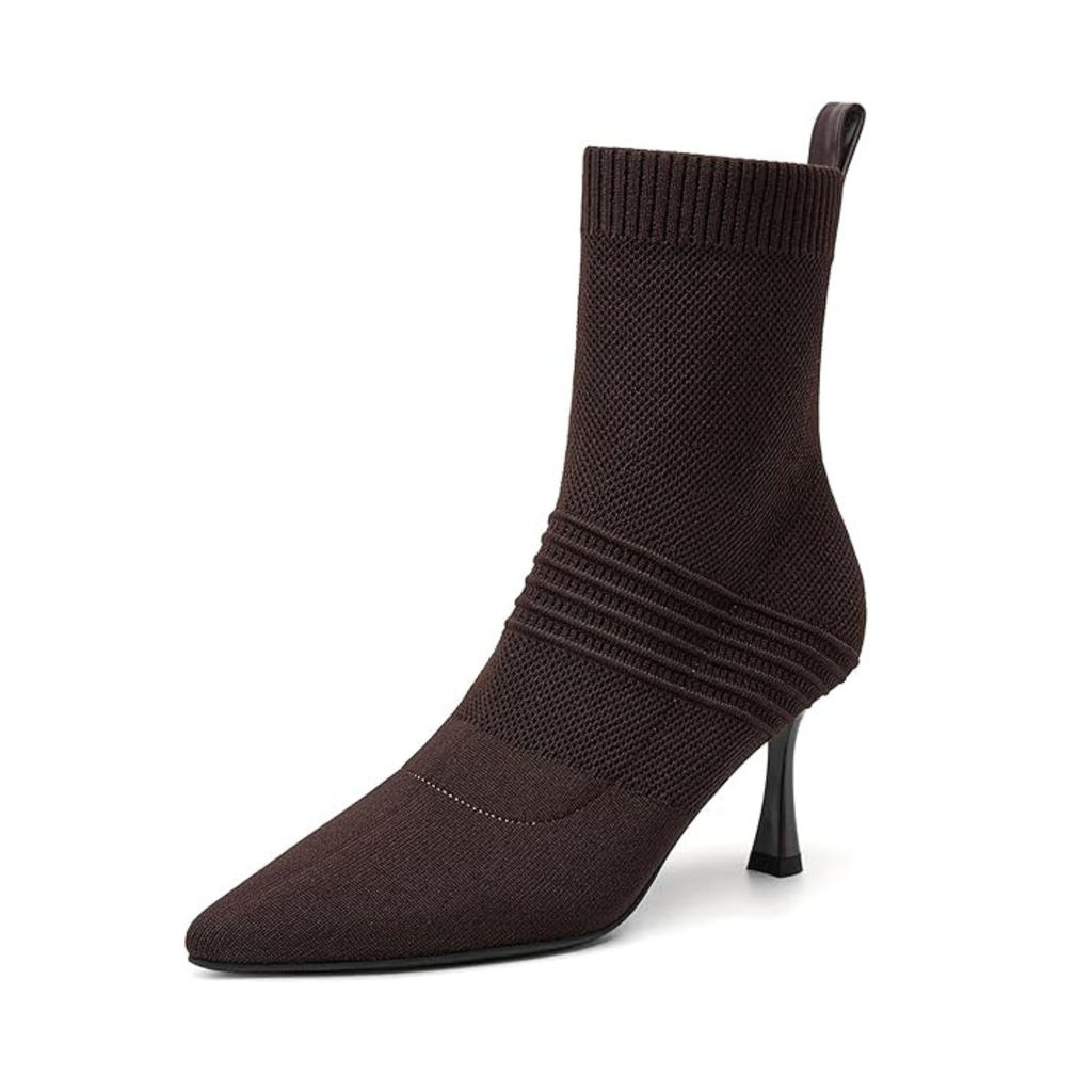 Women’s Pointed Toe Ankle Boots – 3 Inch Kitten Heel, Slip-On