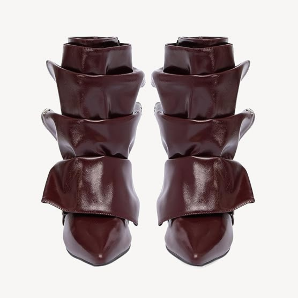 Women’s Pointed Toe Stiletto Ankle Boots – Rivet Detail, Faux Leather