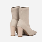 Women’s Pointed Toe Sock Ankle Boots – Stiletto Heel, Stretch Knit